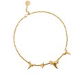 Krótki naszyjnik wykonany z mosiądzu z zawieszkami w kształcie kłów z kolekcji Fossil marki biżuteria ORSKA