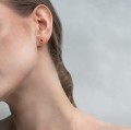Small earrings with red zircons, the Bery collection, ORSKA jewelry