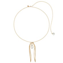 Necklace with brass pine needles and topaz