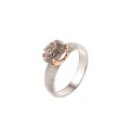 Sterling silver ring with uncut diamond, engagement ring from the Verum collection by ORSKA jewelry