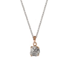 Silver necklace with uncut diamond from the Verum collection