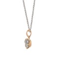Raw diamond pendant on silver chain handmade by ORSKA jewelry brand