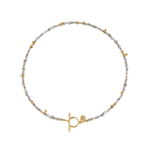 Gold-plated necklace with raw diamonds from the Verum ORSKA collection
