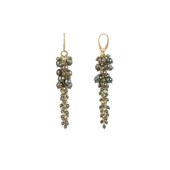 Long cluster earrings from the Bery collection, ORSKA jewelry