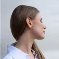 Single earring with amber and chain from the Baltica collection