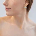 Triangle stud earrings with amazonite by ORSKA jewelry