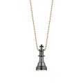 Ball chain necklace with chess king pendant from the Vintage ORSKA collection