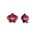 Małe kolczyki orchidea w kolorze magenta z kolekcji Plantis ORSKA biżuteria