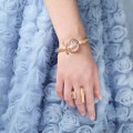 Stiff bracelet with cut crystal by ORSKA