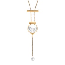 Gold-plated tie-necklace with round crystal from the Julia collection