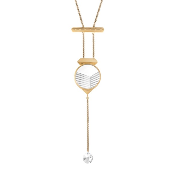 Gold-plated tie-necklace with round crystal from the Julia collection by ORSKA
