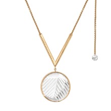 Long gold-plated necklace with round crystal from the Julia collection