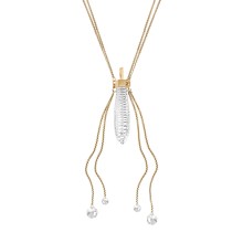 Long gold-plated necklace with elongated crystal from the Julia collection
