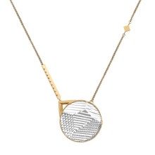 Asymmetrical long necklace with round crystal from Julia collection