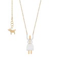 Silver necklace lady with dog ORSKA