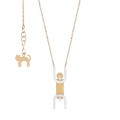 Sterling silver necklace gentleman with cat ORSKA