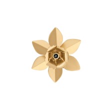 Pin in the shape of a daffodil with onyx