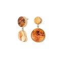Artistic jewelry - gold-plated earrings with amber ORSKA