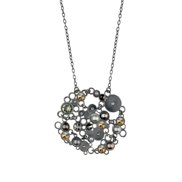 Silver necklace with crystals from Soda SN82-4 ORSKA collection