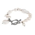 Silver bracelet with irregular pearls from the Parer PRA72-1 ORSKA collection