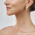 Hanging stud earrings with gray crystals from the Holos HOK28-1 ORSKA collection