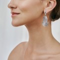 Decorative, silver stud earrings from the Holos HOK52-1 ORSKA collection