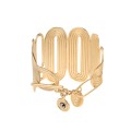 Wide, gold-plated bracelet with crystal from the Holos HOA74-1 ORSKA collection