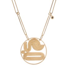 Long necklace with round pendant from the Holos collection