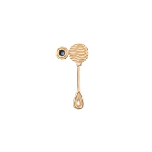 Gold-plated pin with blue crystal from the Holos collection