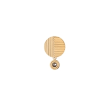 Pozłacany pin z szarym kryształem z kolekcji Holos