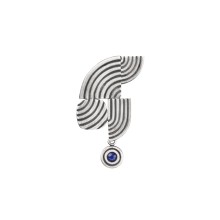 Srebrny pin z niebieskim kryształem z kolekcji Holos