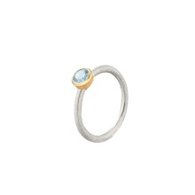 Silver ring with faceted aquamarine from the Verum collection