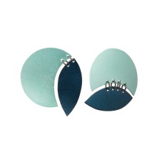 Asymmetric round earrings from the Tache collection