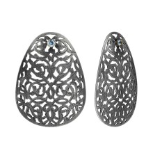 Symmetrical oval earrings with blue zirconia from the Morocco collection