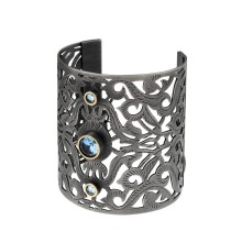 Wide bracelet with blue zirconia from the Morocco collection
