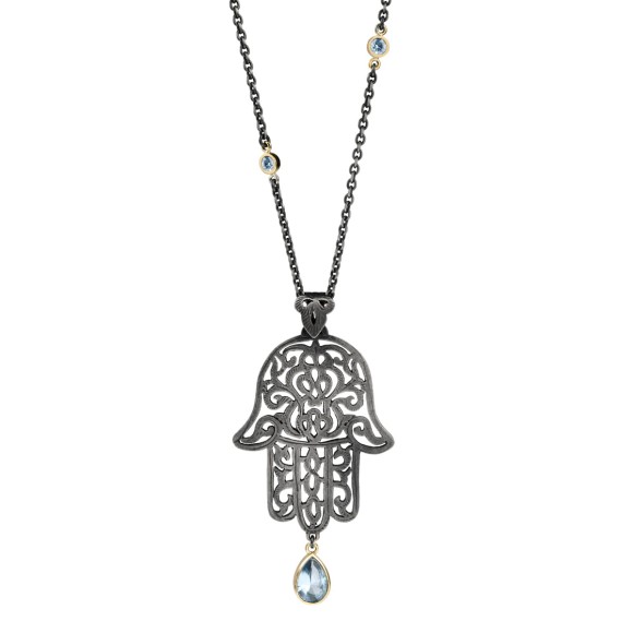 Long necklace with pendant in the shape of Fatima's hand from the Morocco collection MRN62-1 ORSKA
