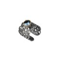 Openwork ring with large blue stone from the Morocco collection MRP48-1 ORSKA