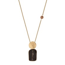 Long necklace with black ceramic pendant from the Monumental collection