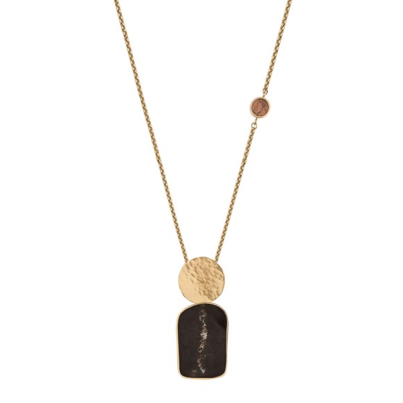 Long necklace with black ceramic pendant from the Monumental collection MTN64-1 ORSKA
