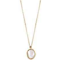 Gold-plated pearl and diamond necklace from the Verum collection