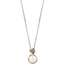 Silver necklace with pearl and raw diamond from the Verum collection