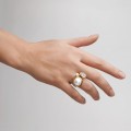 Artistic ring with a pearl and two diamonds from the Verum collection VRP229-1 ORSKA
