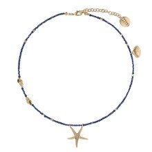 Pozłacany naszyjnik z lapis lazuli z rozgwiazdą z kolekcji Maris
