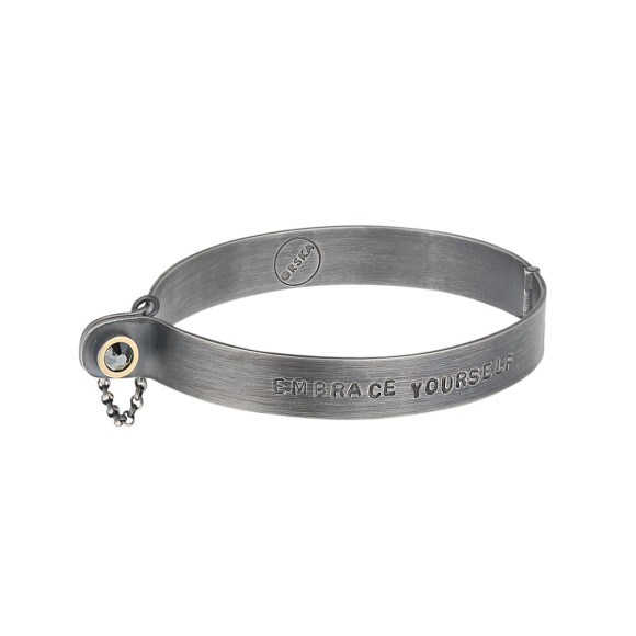Graphite silver bracelet with the possibility of personalization MHA74-2 ORSKA