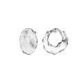 Asymmetric silver round earrings from the New Stone NSK32-2 ORSKA collection