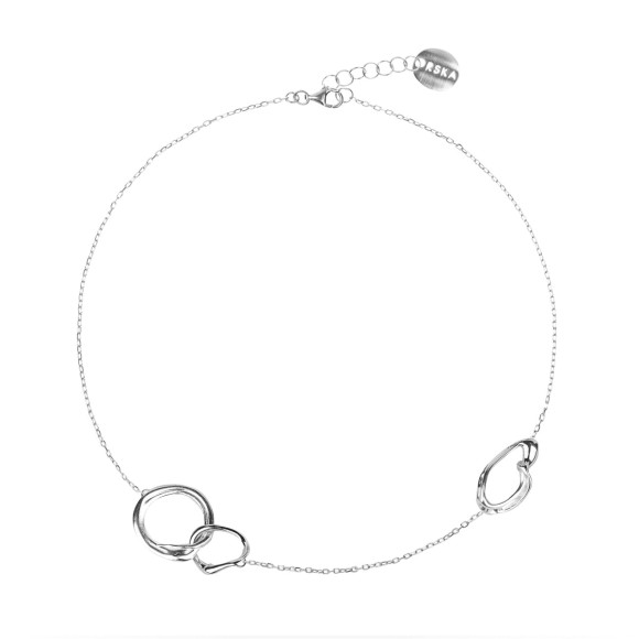 Short silver necklace with pendants from the New Stone collection NSN52-2 ORSKA