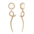 Long earrings with snake decoration and carved chrysanthemums from the Kembali collection KEK49-2-ORSKA-a