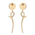 Long earrings with snake decoration and carved chrysanthemums from the Kembali collection KEK49-2-ORSKA-c