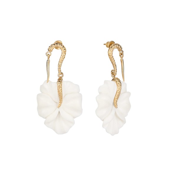 Hanging earrings with decorative flowers from the Kembali KEK58-2 ORSKA-a collection