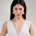 Hanging earrings with decorative flowers from the Kembali collection KEK58-2 ORSKA-d